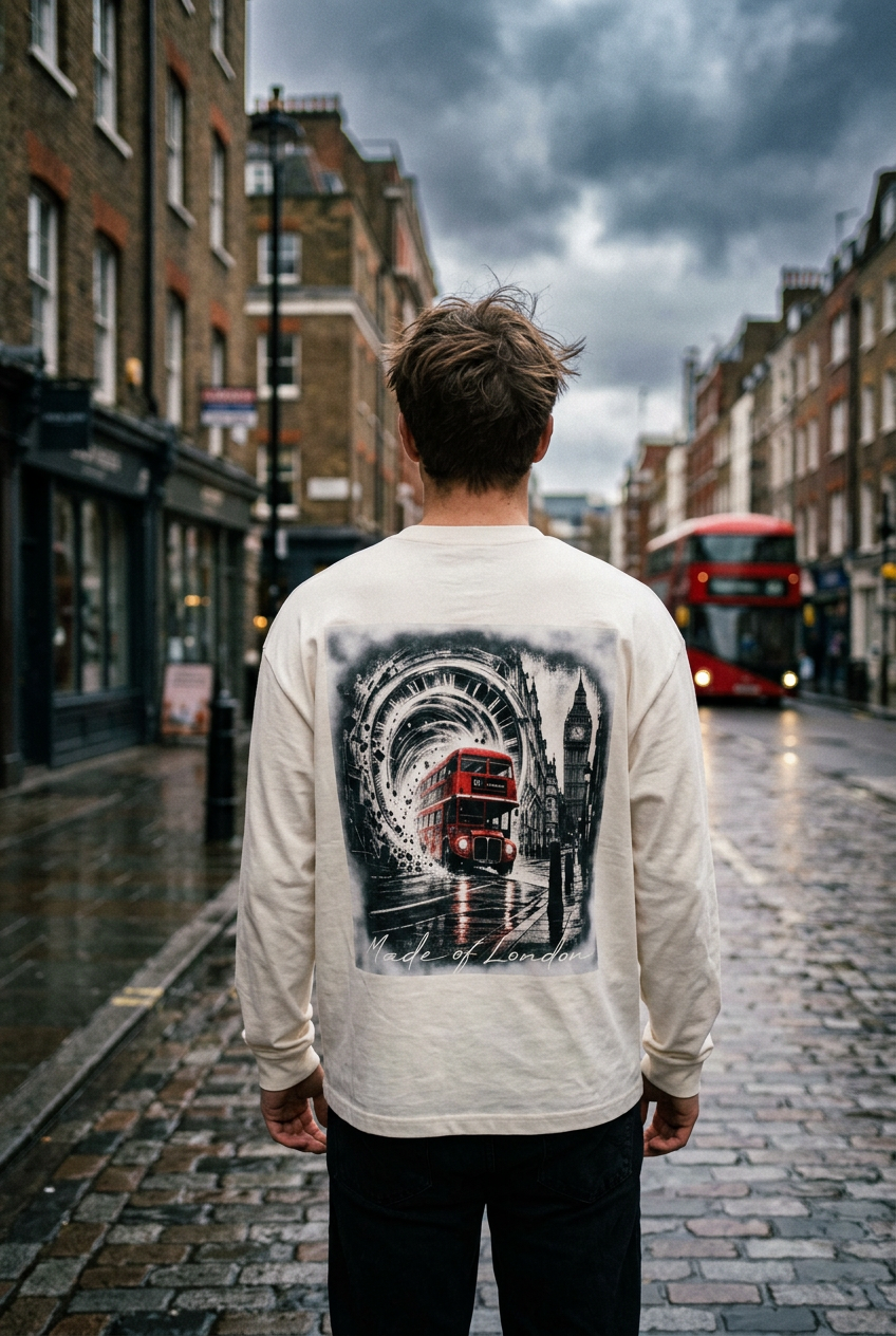 Unisex ODMPOD raw edge long sleeve sweater with a relaxed fit and casual style, featuring visible raw edge details.