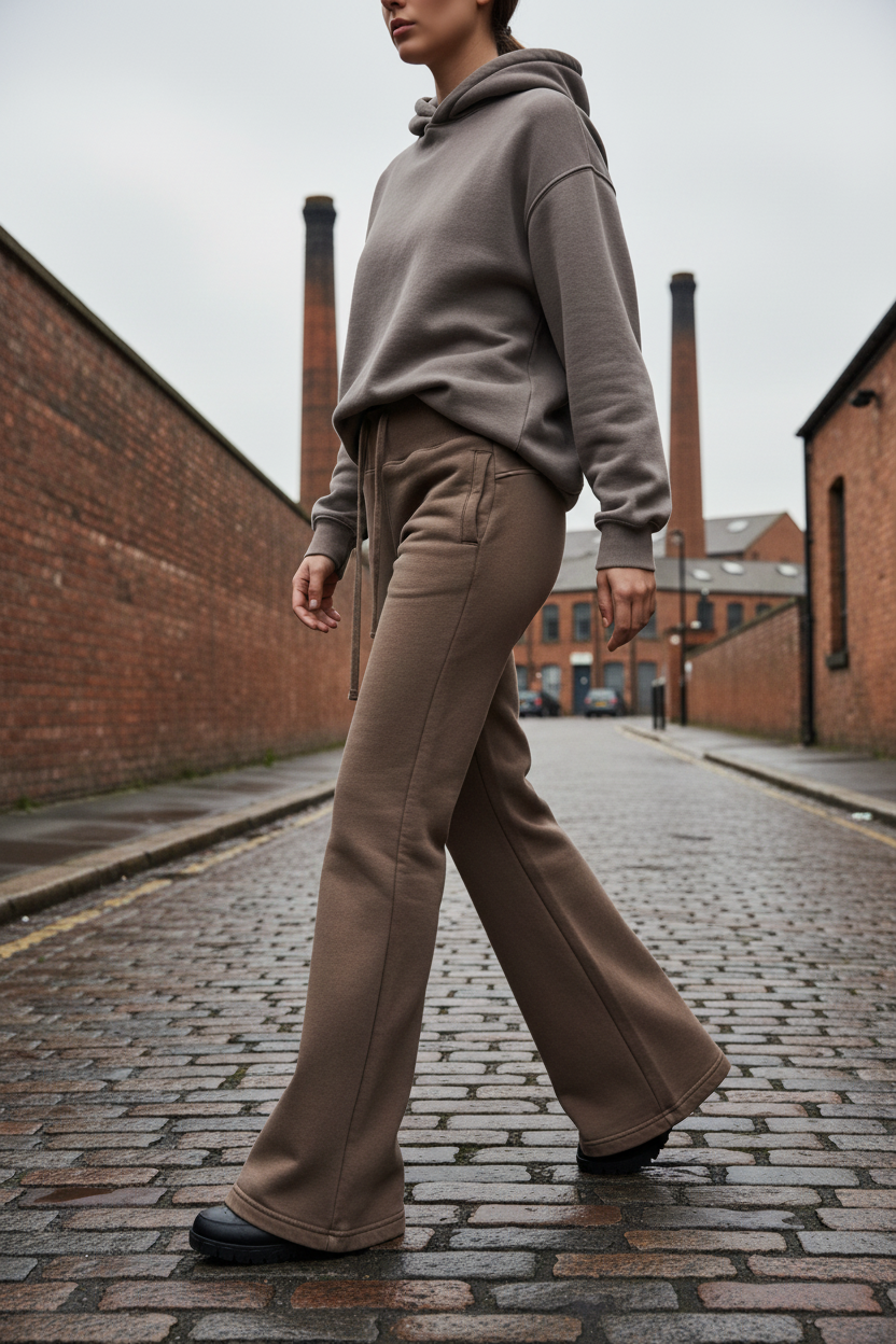 Vintage Washed Flared Fleece Pants – Women's