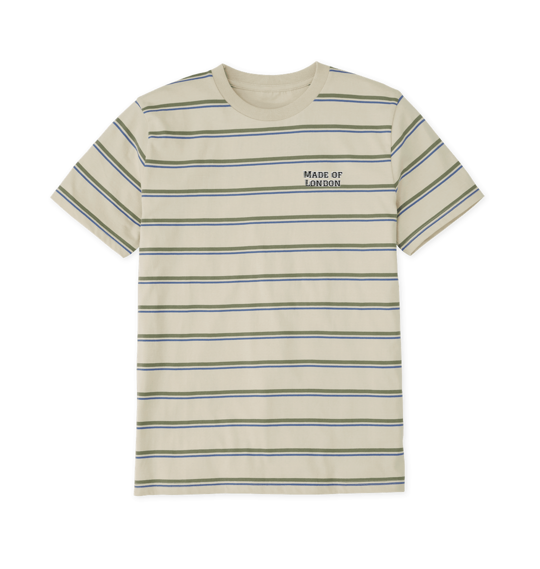 Oat & Solent Stripes Printed Premium T-Shirt Front
