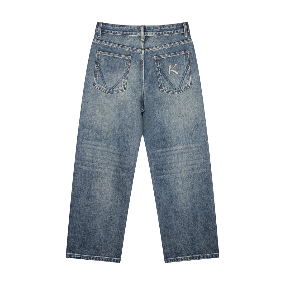 ODMPOD Driftline straight leg jeans in a classic denim washm