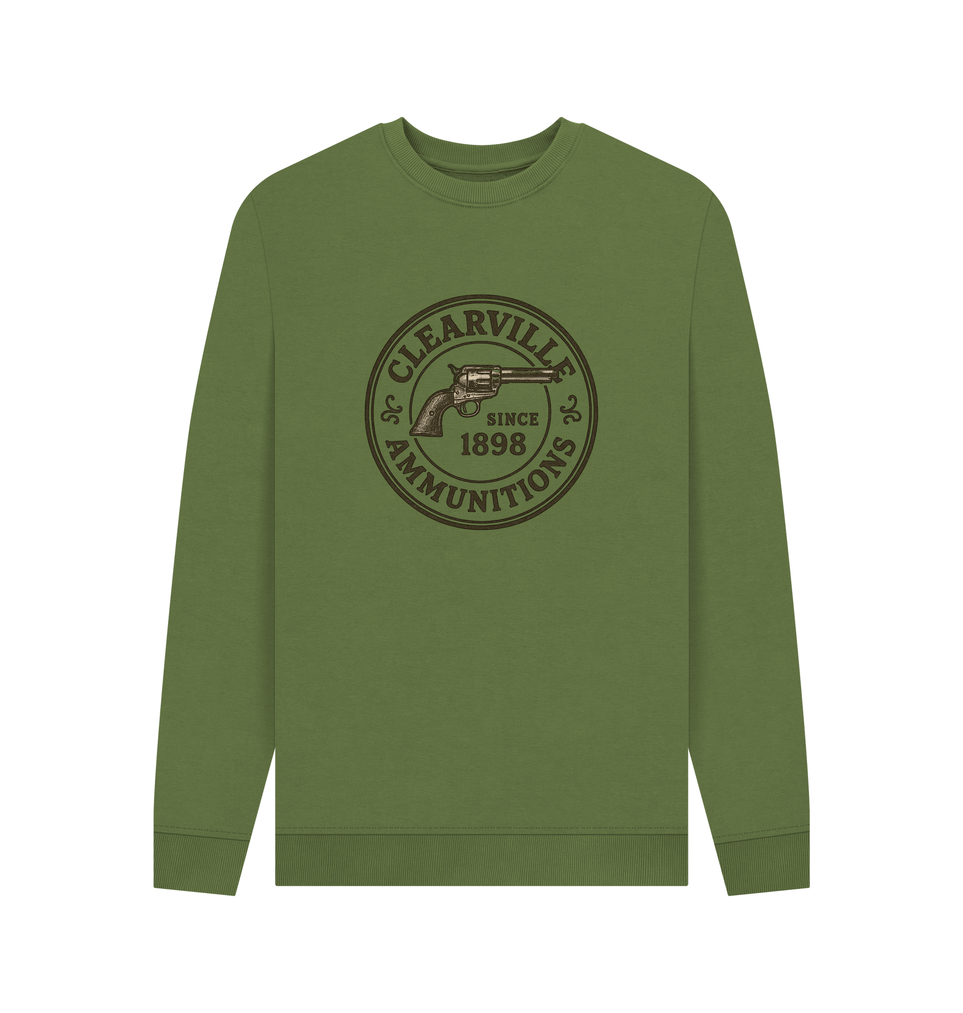 Khaki Printed Sweater Front