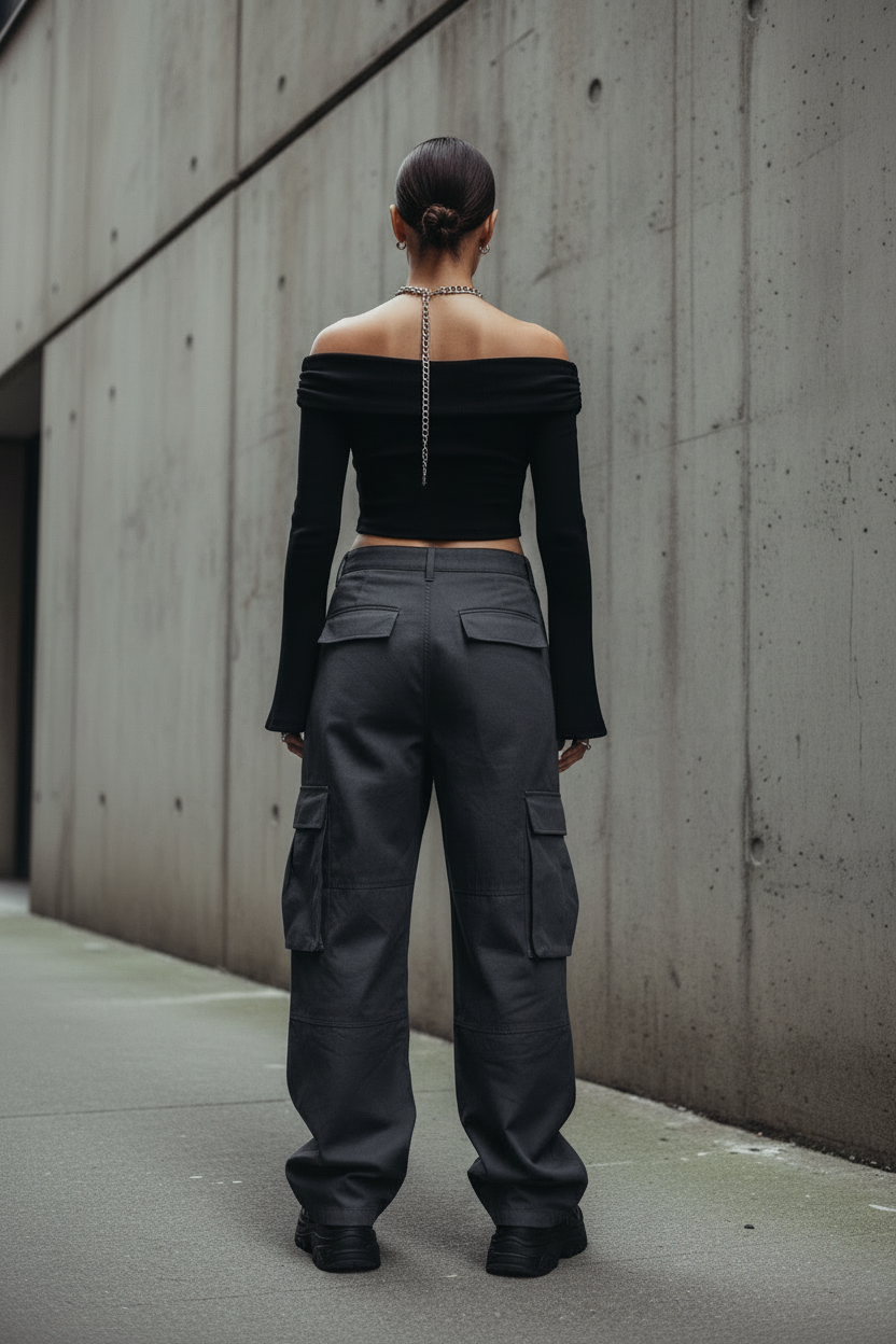 Off-Shoulder Bell Sleeve Crop Top