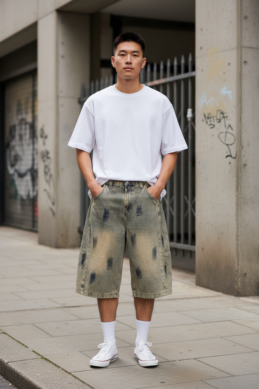 Men's Vintage Wash Denim Jeans — Loose Fit
