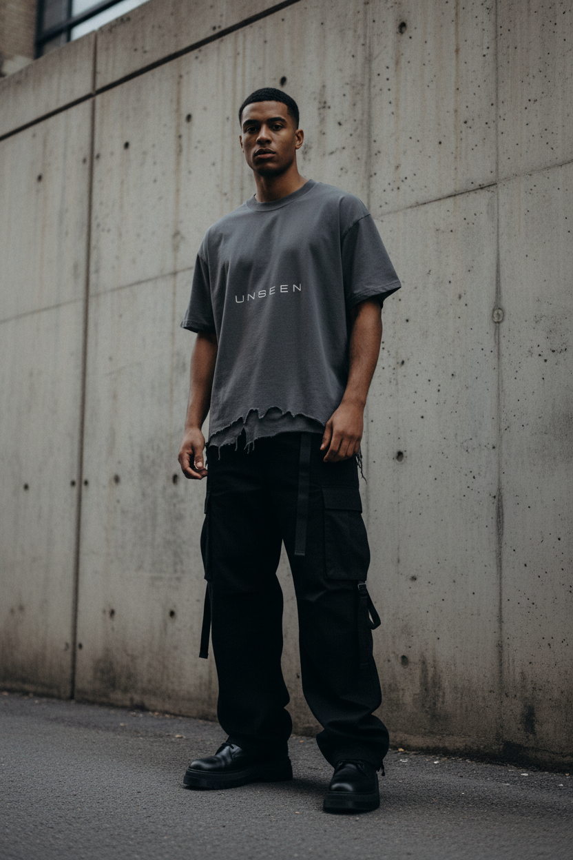 Vintage Wash Boxy Tee — Distressed Hem
