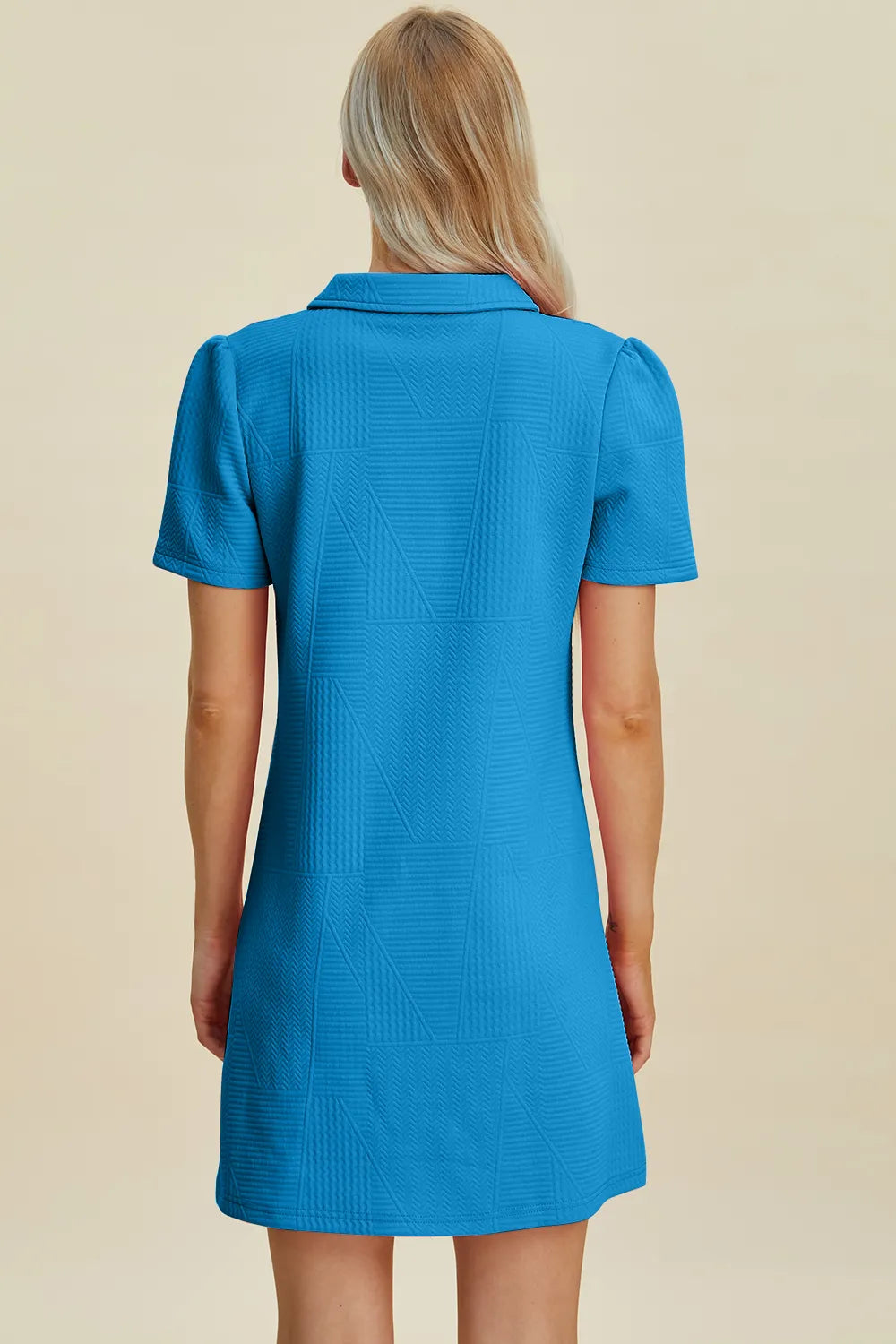 Double Take Full Size Texture Short Sleeve Dress - Premium Dress from Trendsi - Just $22.95! Shop now at Craftklart.store