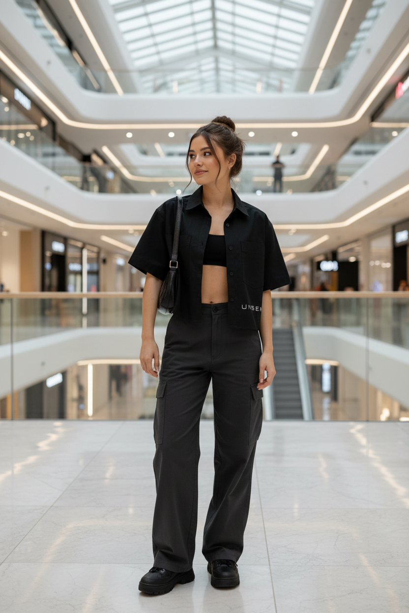 Unseen Crop Short Sleeve Shirt – Cotton Lapel