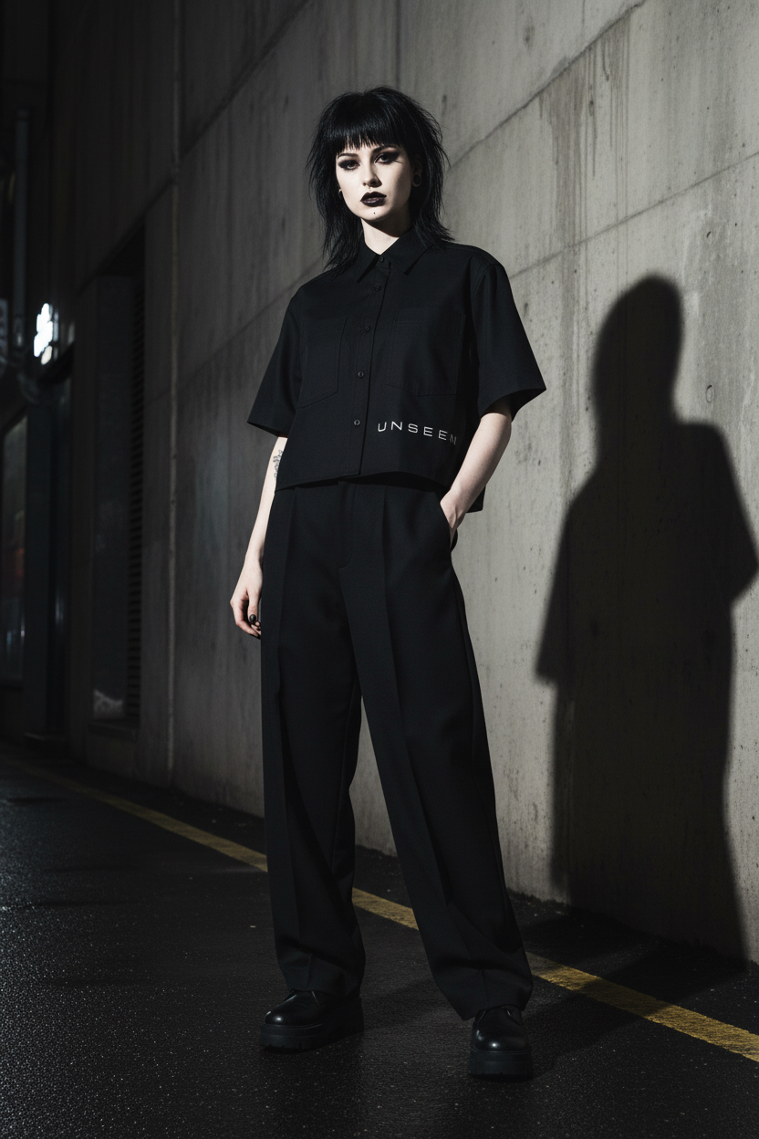 Unseen Crop Short Sleeve Shirt – Cotton Lapel