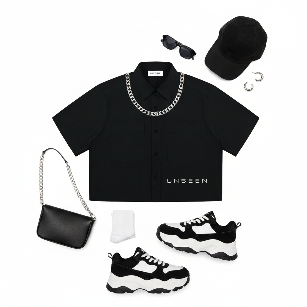 Unseen Crop Short Sleeve Shirt – Cotton Lapel