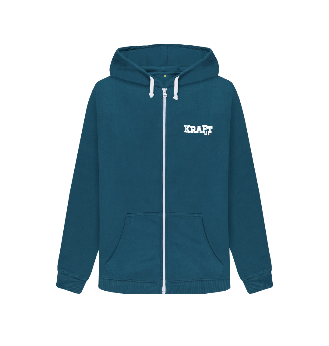 Denim Blue Zip hoody Front