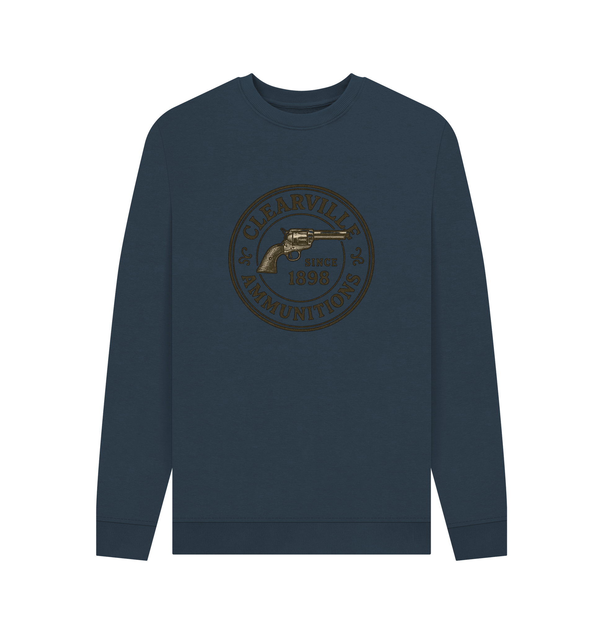 Navy Blue Printed Sweater Front