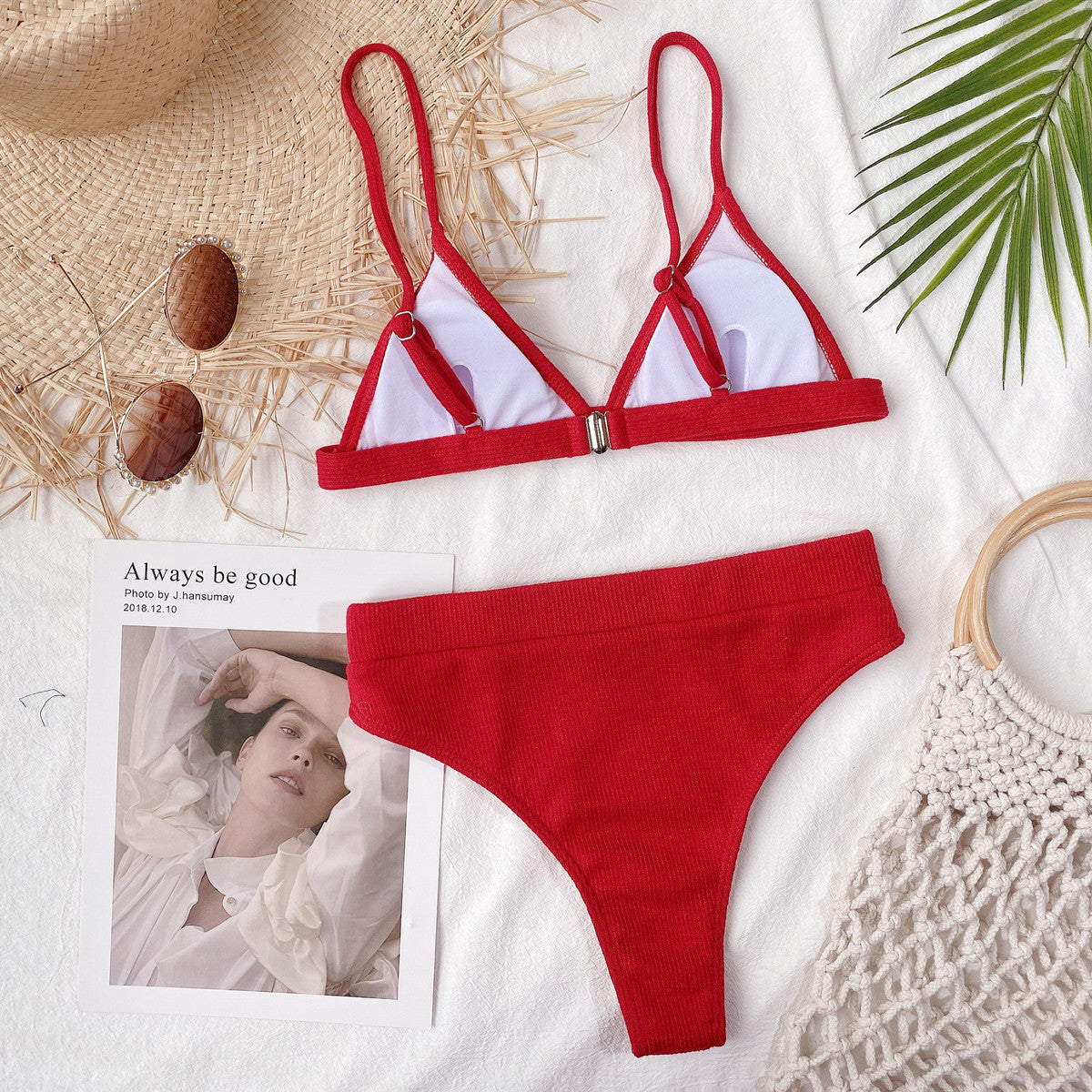 Spaghetti Strap Ribbed Bikini Set - Premium Swimwear from Trendsi - Just $17.89! Shop now at Craftklart.store
