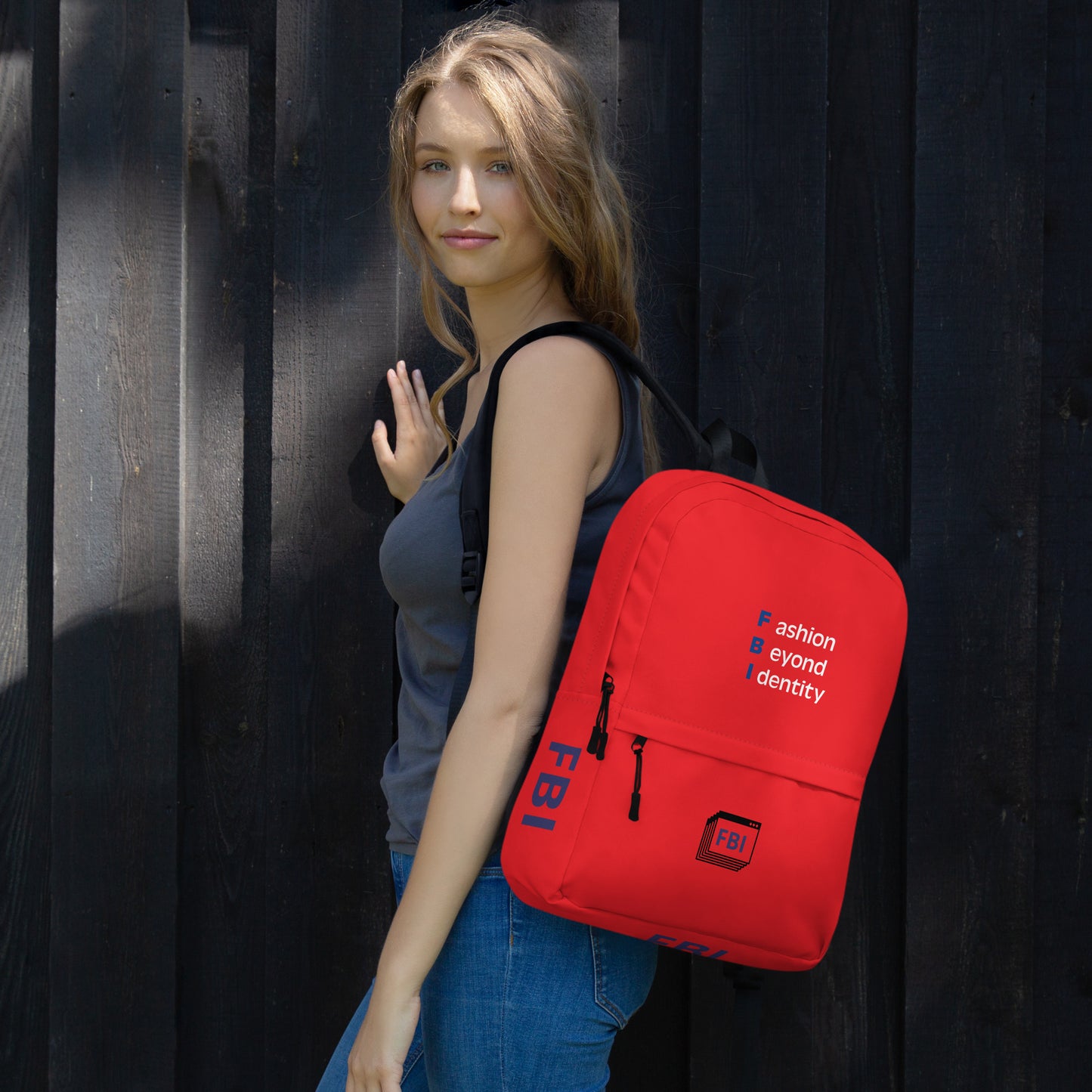 Water-resistant white urban backpack by Craftklart with all-over print, designed for 15-inch laptops and daily use.