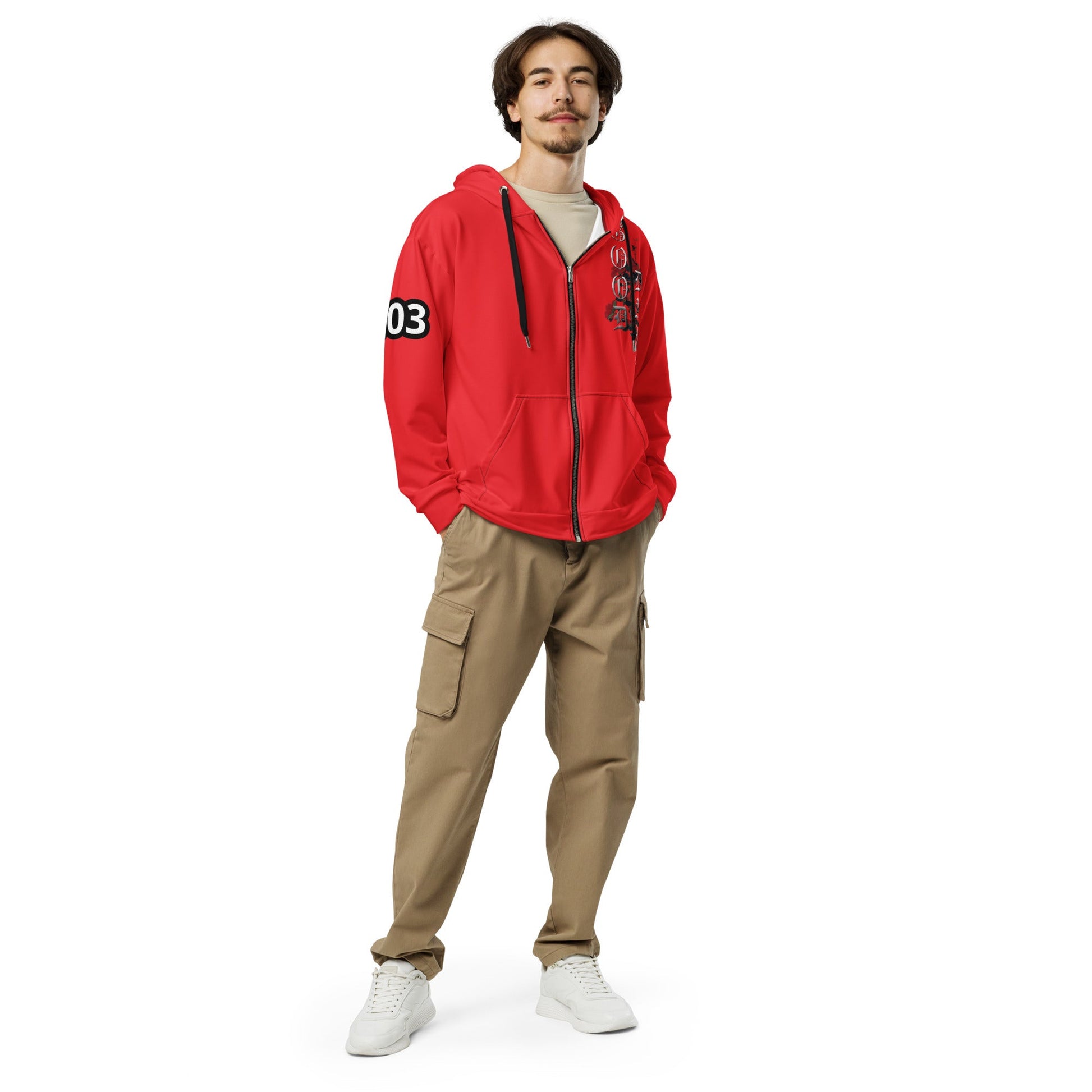 Craftklart Urban Red 103 Unisex Zip Hoodie - Premium Hoodie from Craftklart.store - Just $43.50! Shop now at Craftklart.store