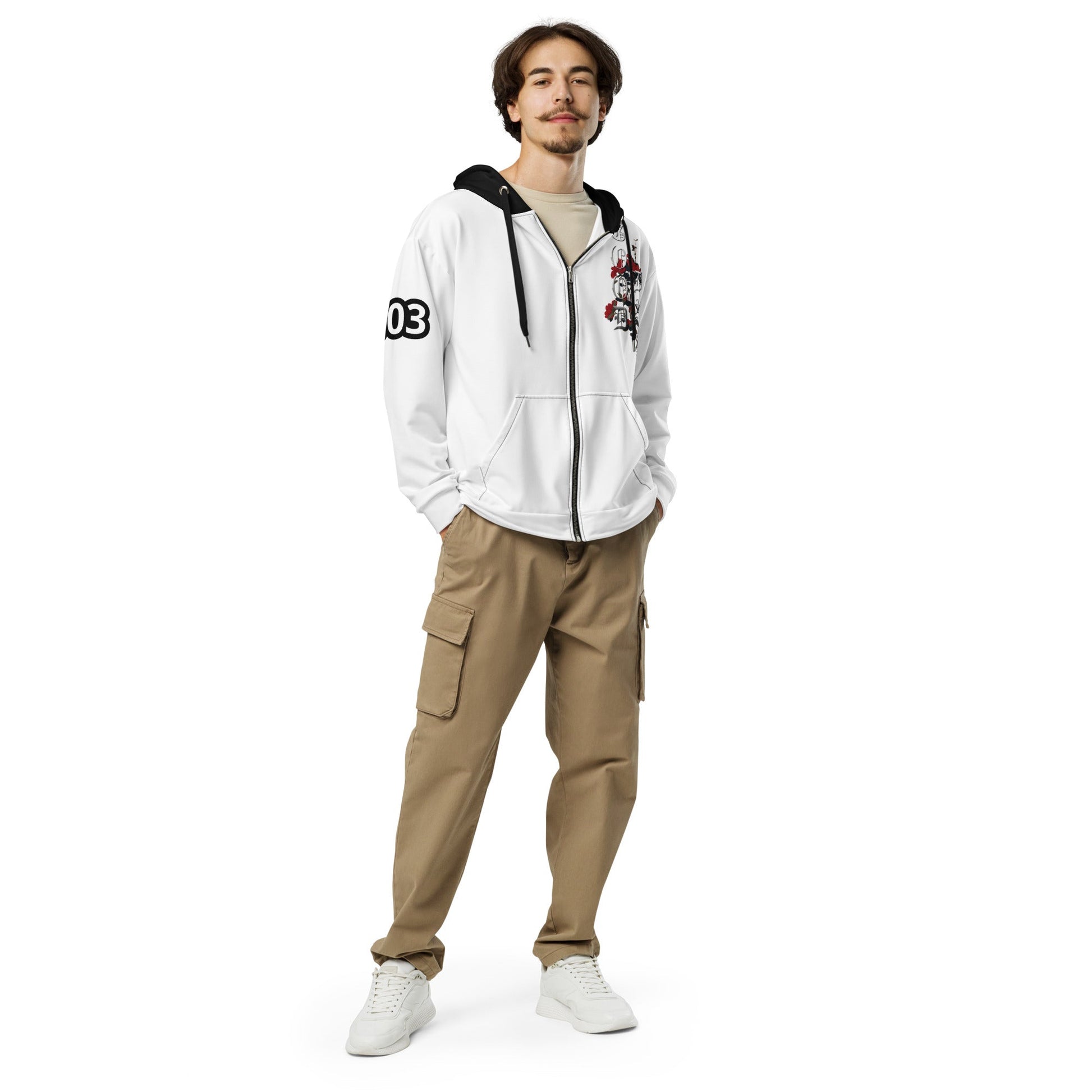 Craftklart Urban 103 White Unisex Zip Hoodie - Premium Hoodie from Craftklart.store - Just $43.40! Shop now at Craftklart.store