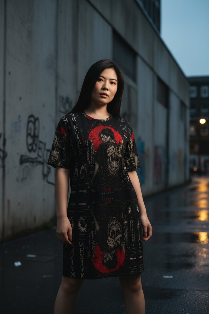 Oversized T-Shirt Dress — Dark Urban | Minimalist Streetwear | Craftklart