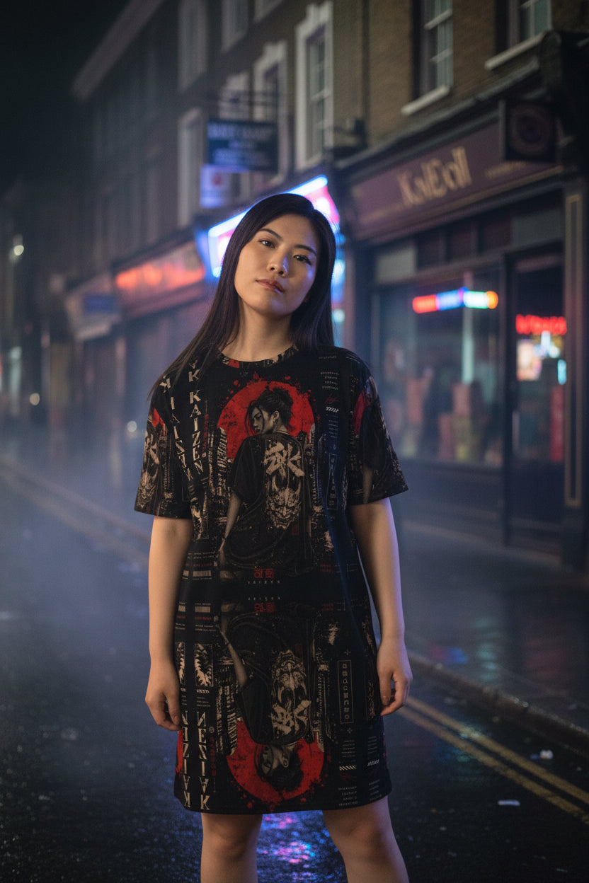 Oversized T-Shirt Dress — Dark Urban | Minimalist Streetwear | Craftklart