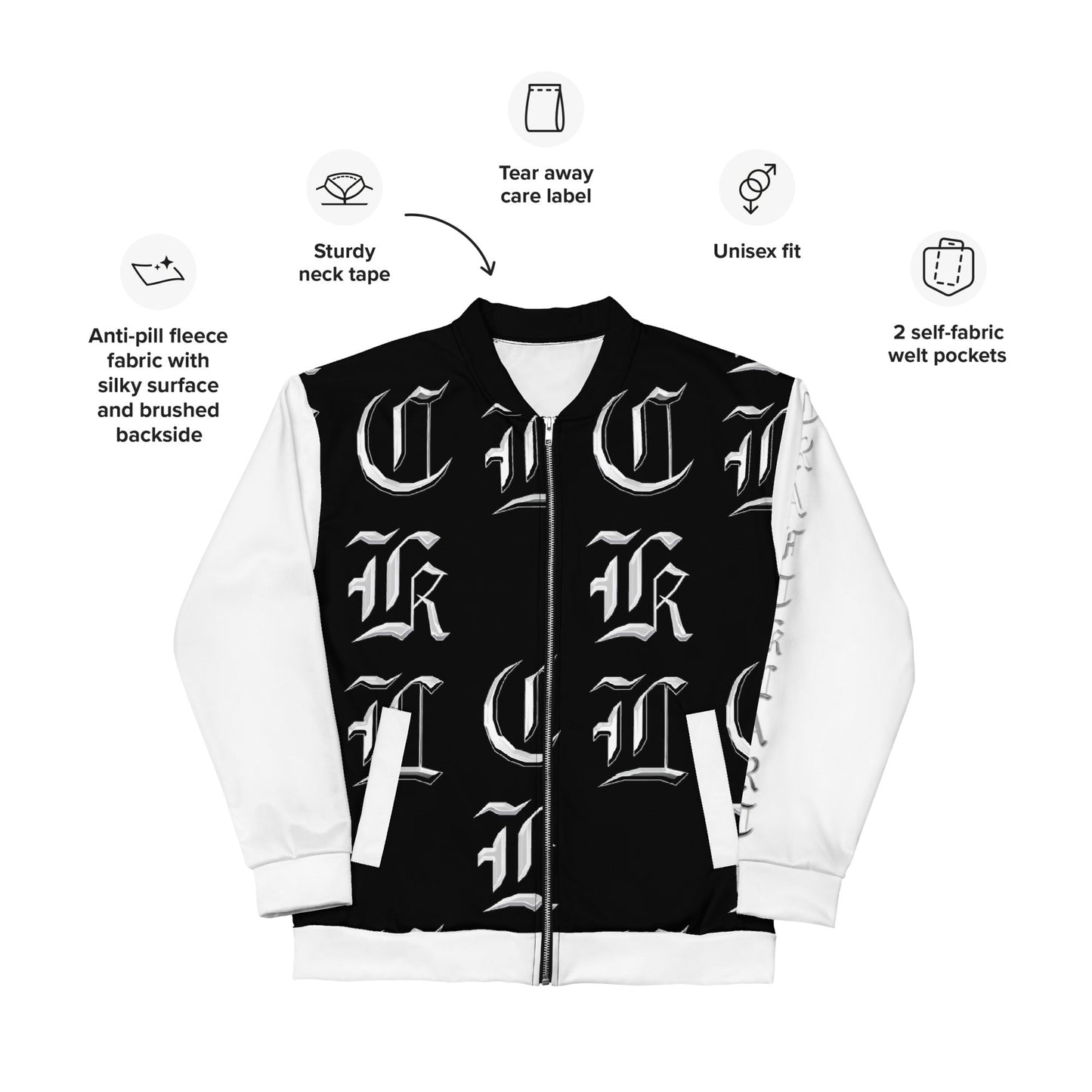 CKL Bomber Jacket (White Sleeve) - Premium Coats & Jackets from Craftklart - Just $48.0! Shop now at Craftklart