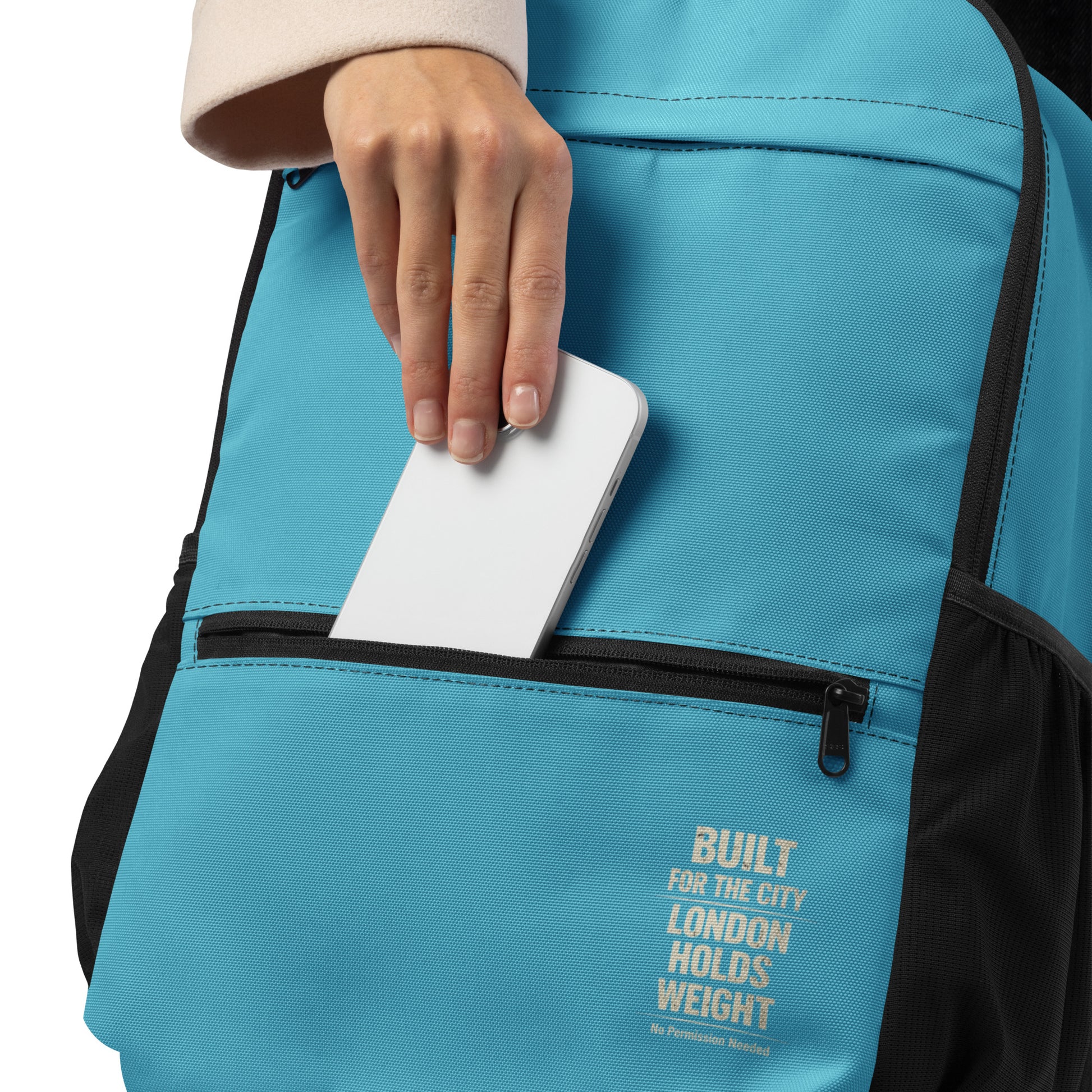 Urban Utility Backpack by Urban Fashion & Streetwear with all-over black print, featuring multiple compartments and durable straps.