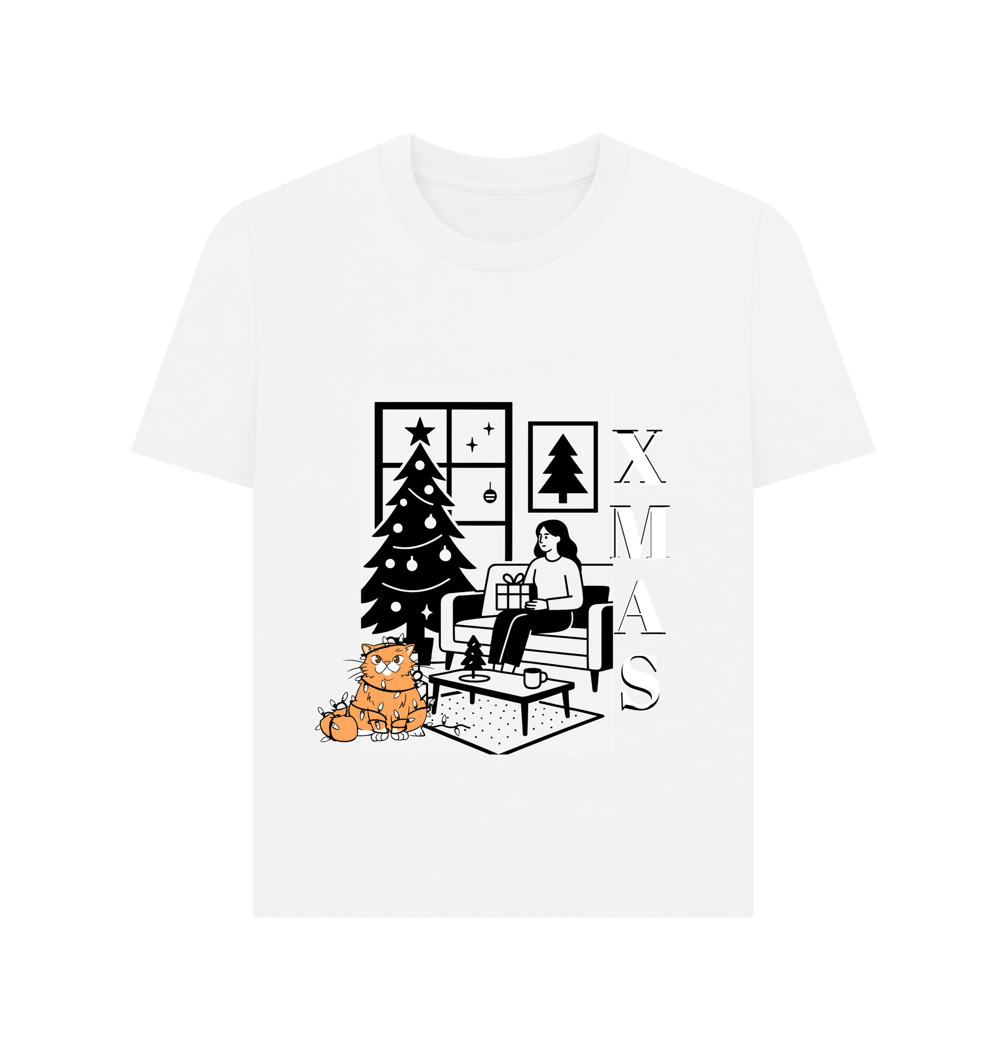 White Printed T-shirt Front