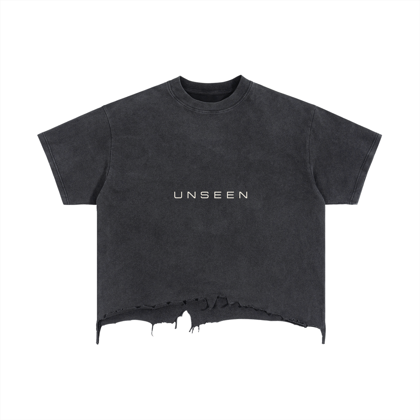 Vintage Wash Boxy Tee — Distressed Hem