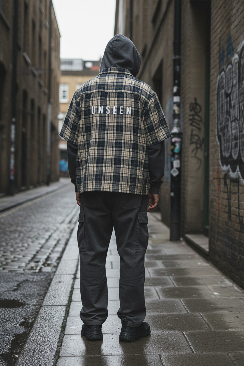 Plaid Boxy Shirt — Loose Cotton Weave