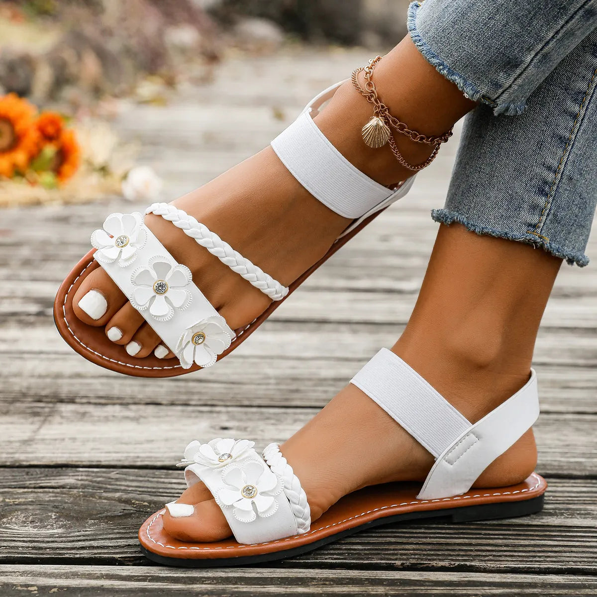 Summer Elegance Women's  Open Toe Flats Sandals - Premium Sandles from Trendsi - Just $19.37! Shop now at Craftklart.store