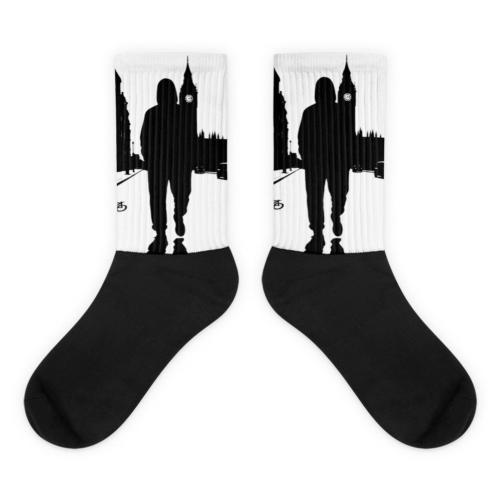 Urban London Streetwear Crew Socks – Sublimated Print | Black | M–Xl | Minimalist Streetwear | Craftklart