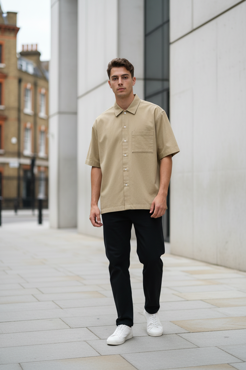 Boxy Patch Pocket Short Sleeve Shirt