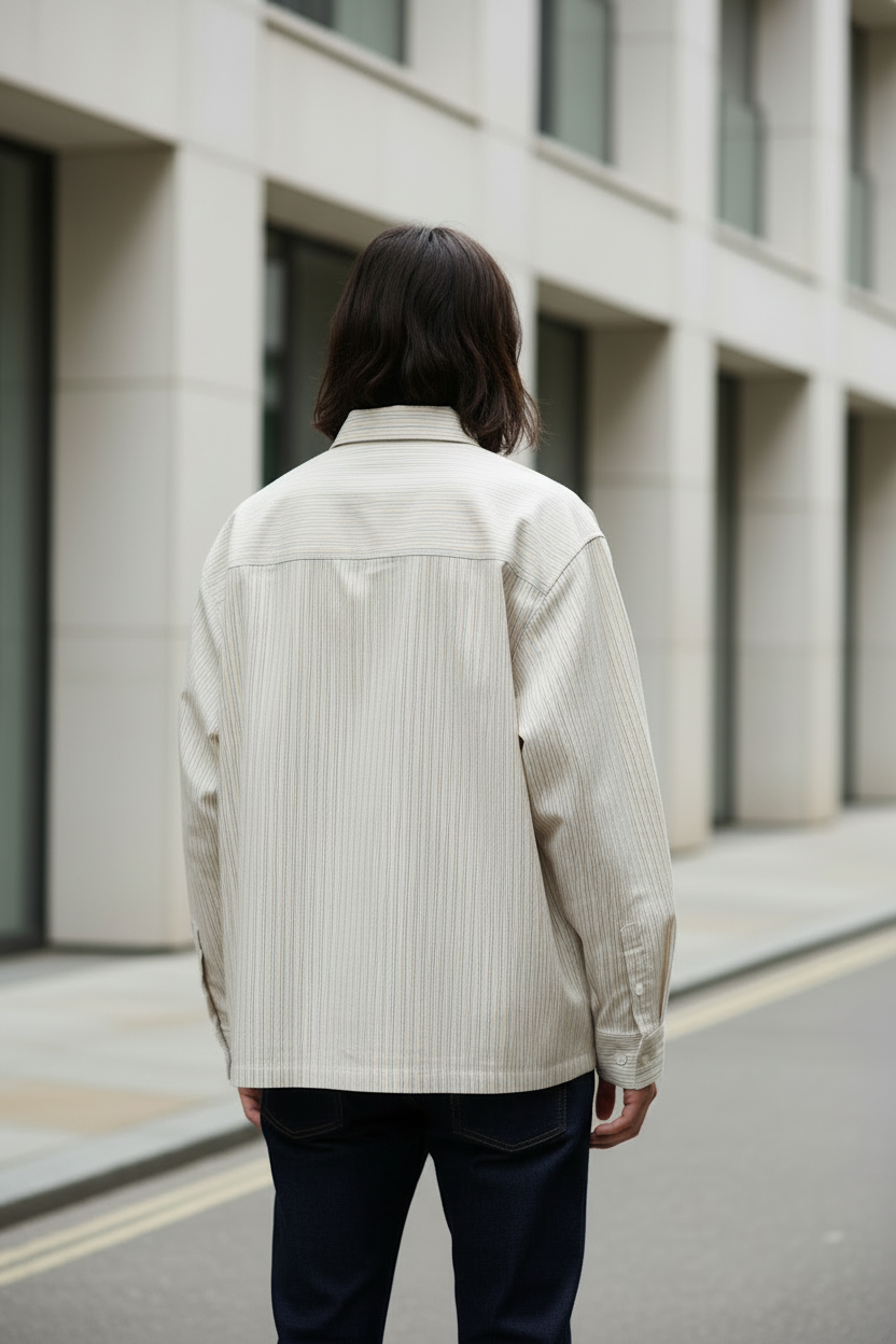 Urban Plain Boxy Striped Shirt