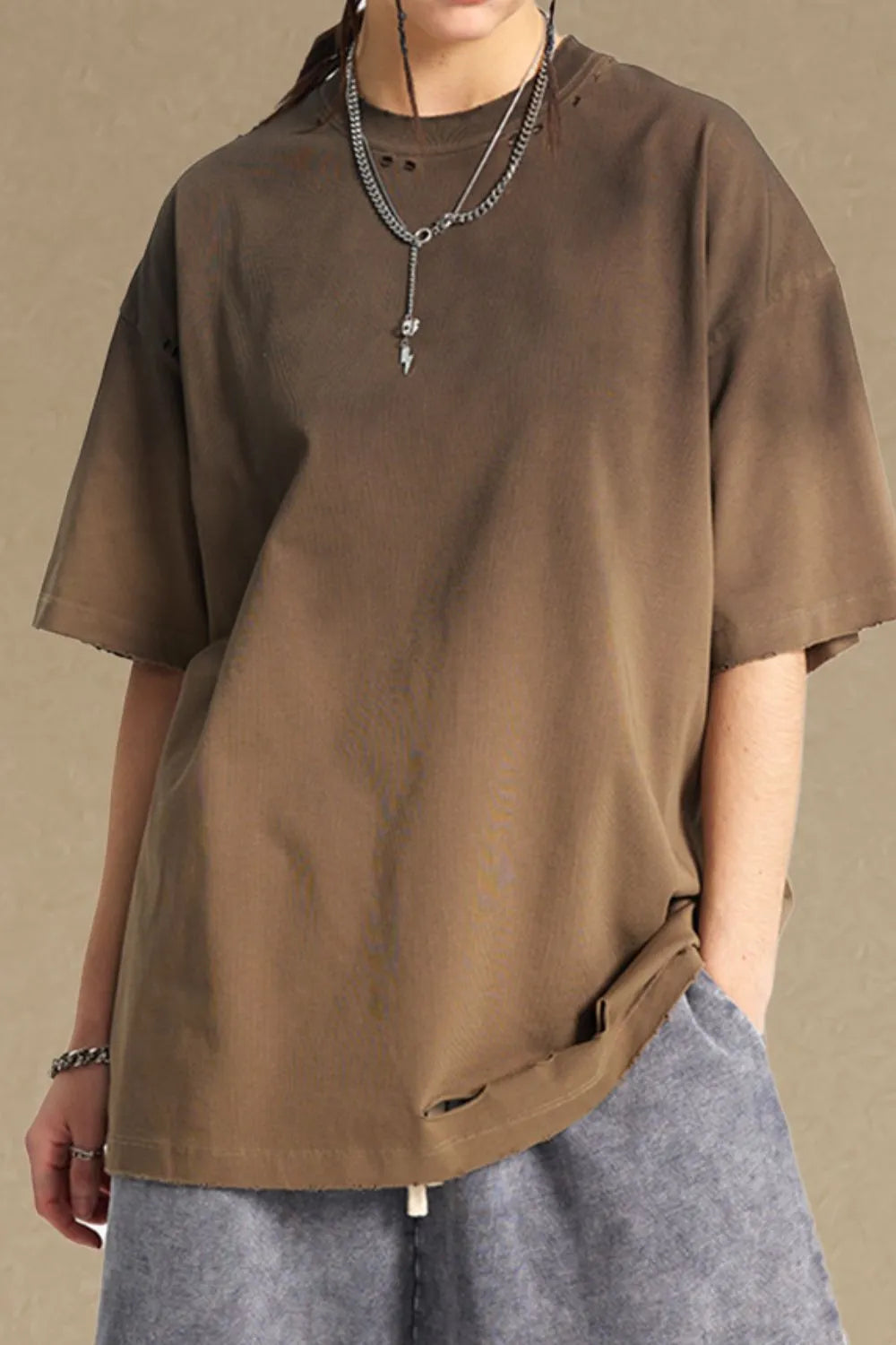 Men's Round Neck Half Sleeve T-Shirt - Premium T-Shirt from Trendsi - Just $25.88! Shop now at Craftklart.store