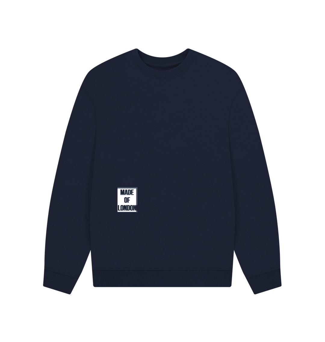 Navy Blue Printed Sweater Front