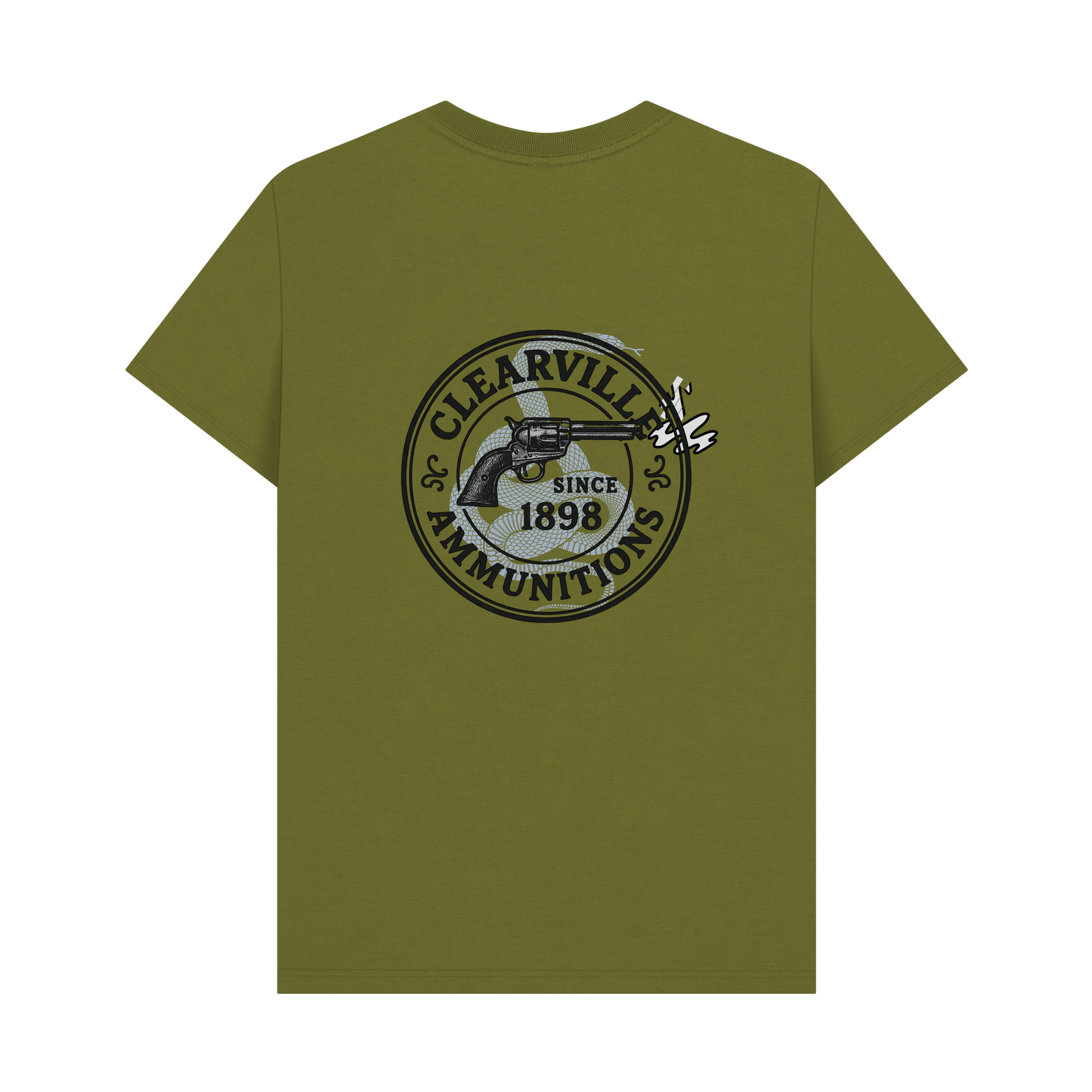 Moss Green Printed T-shirt Back