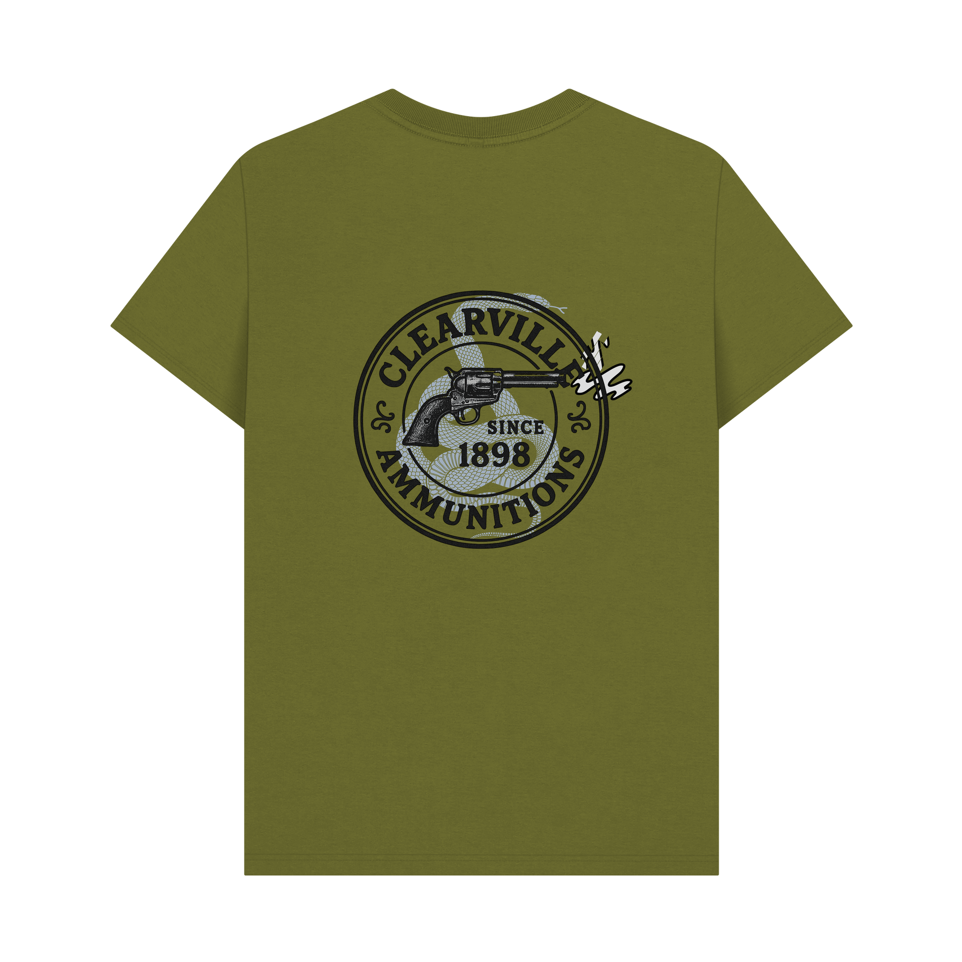 Moss Green Printed T-shirt Back