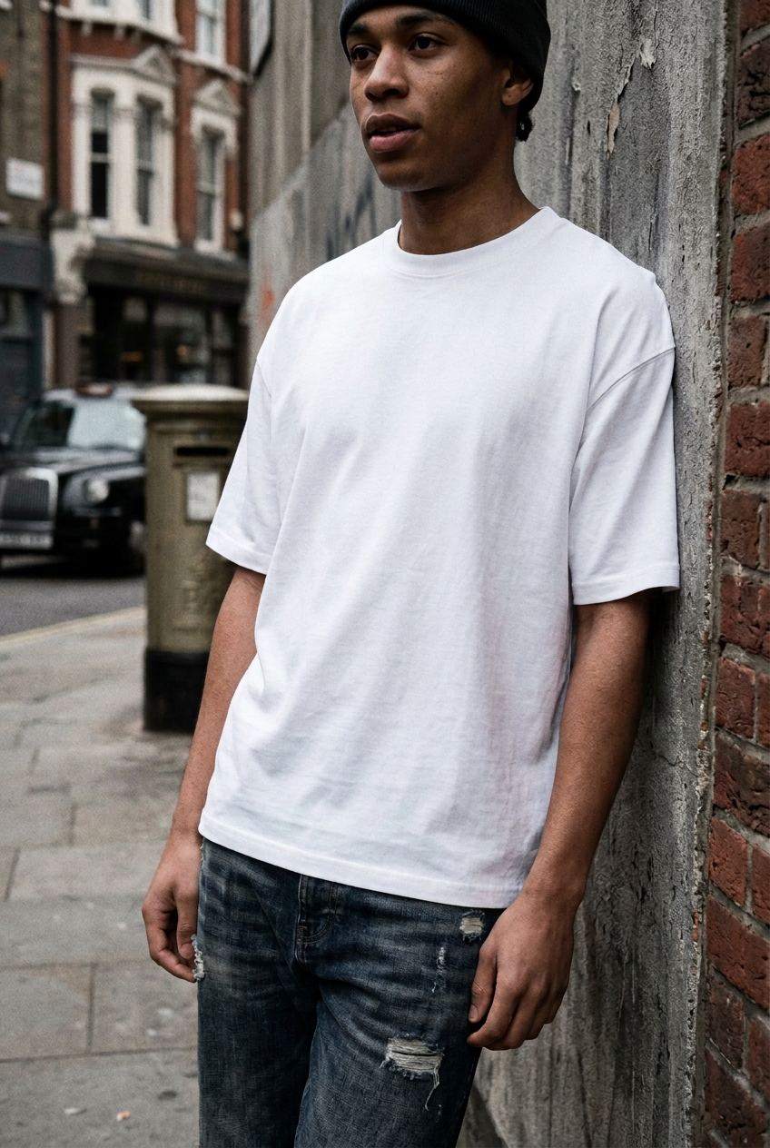 ODMPOD Foundation heavyweight T-shirt in a classic solid-color design, front view