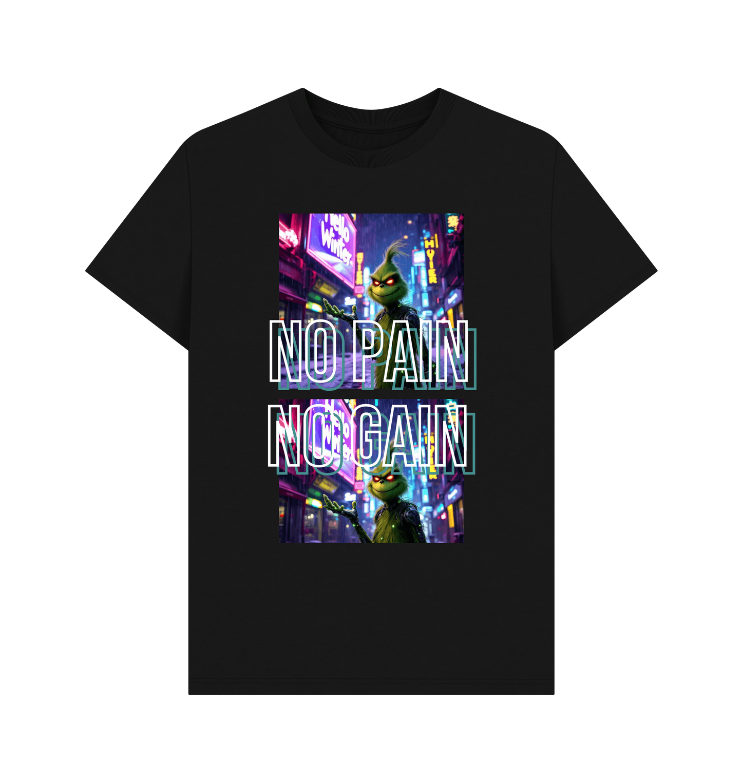 Black Printed T-shirt Front