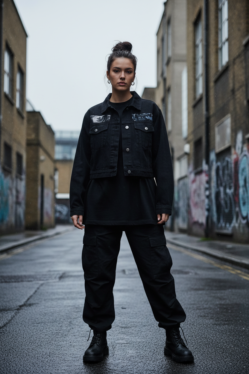 Crop Denim Jacket — Women's Slim-Fit Streetwear Essential
