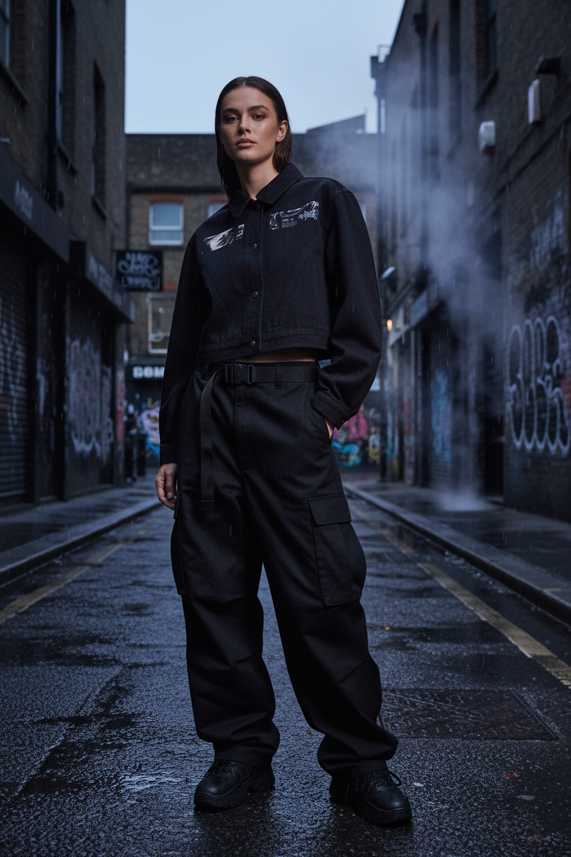 Crop Denim Jacket — Women's Slim-Fit Streetwear Essential
