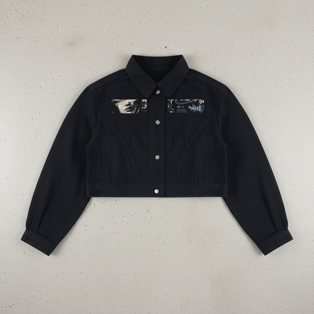 Crop Denim Jacket — Women's Slim-Fit Streetwear Essential