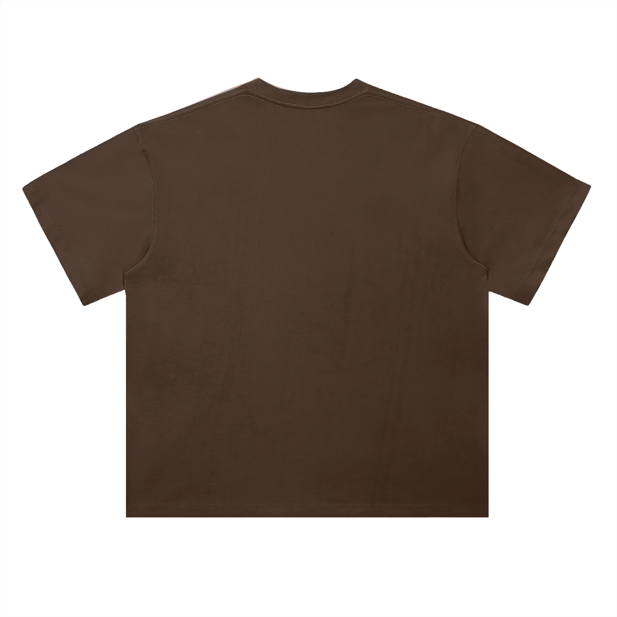 Craftklart heavyweight brown cotton t-shirt with a loose fit, dropped shoulders, and a plain back view.