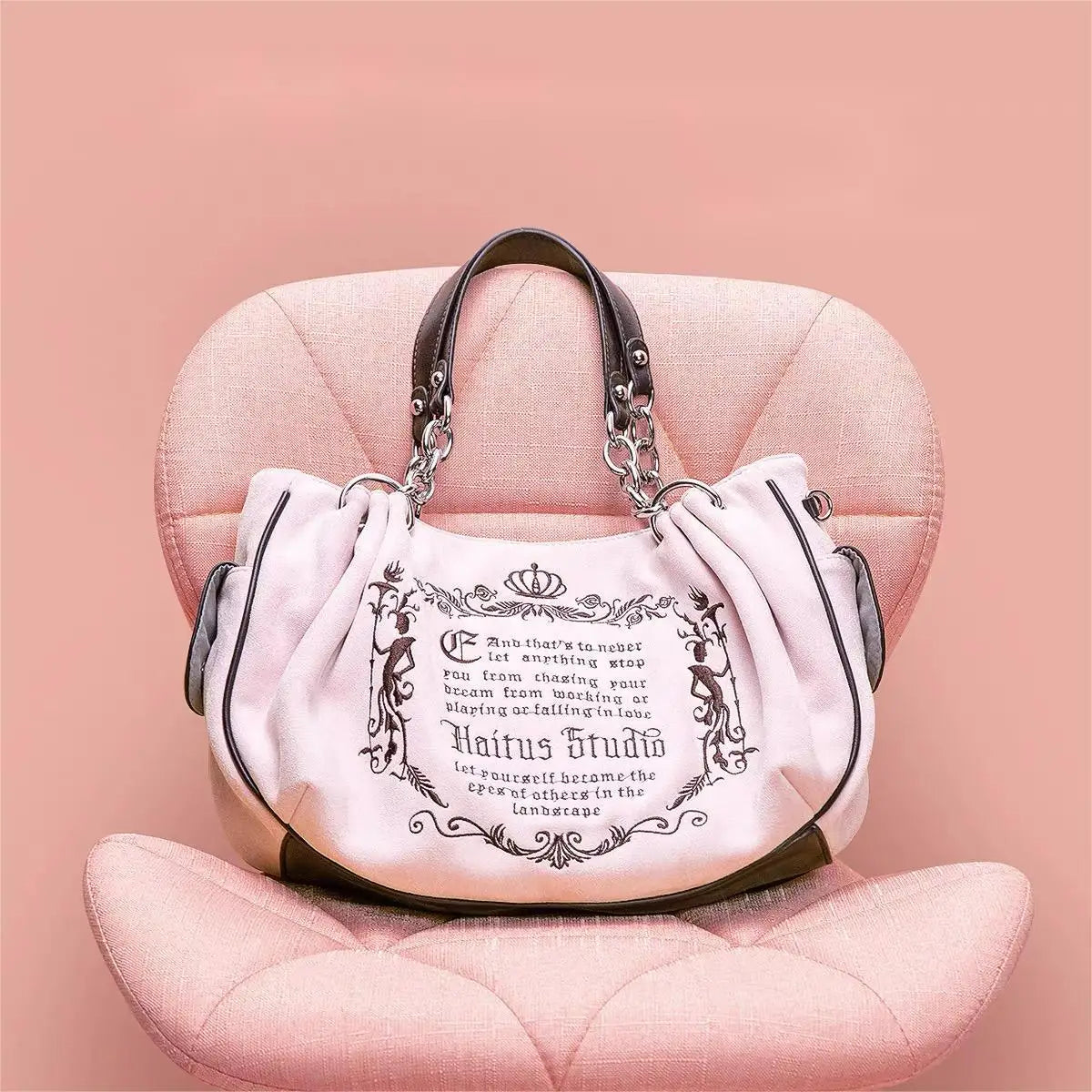 Women's Y2K Vintage Letter Tote Bag – Harajuku Suede Crossbody Shoulder Bag | Minimalist Streetwear | Craftklart