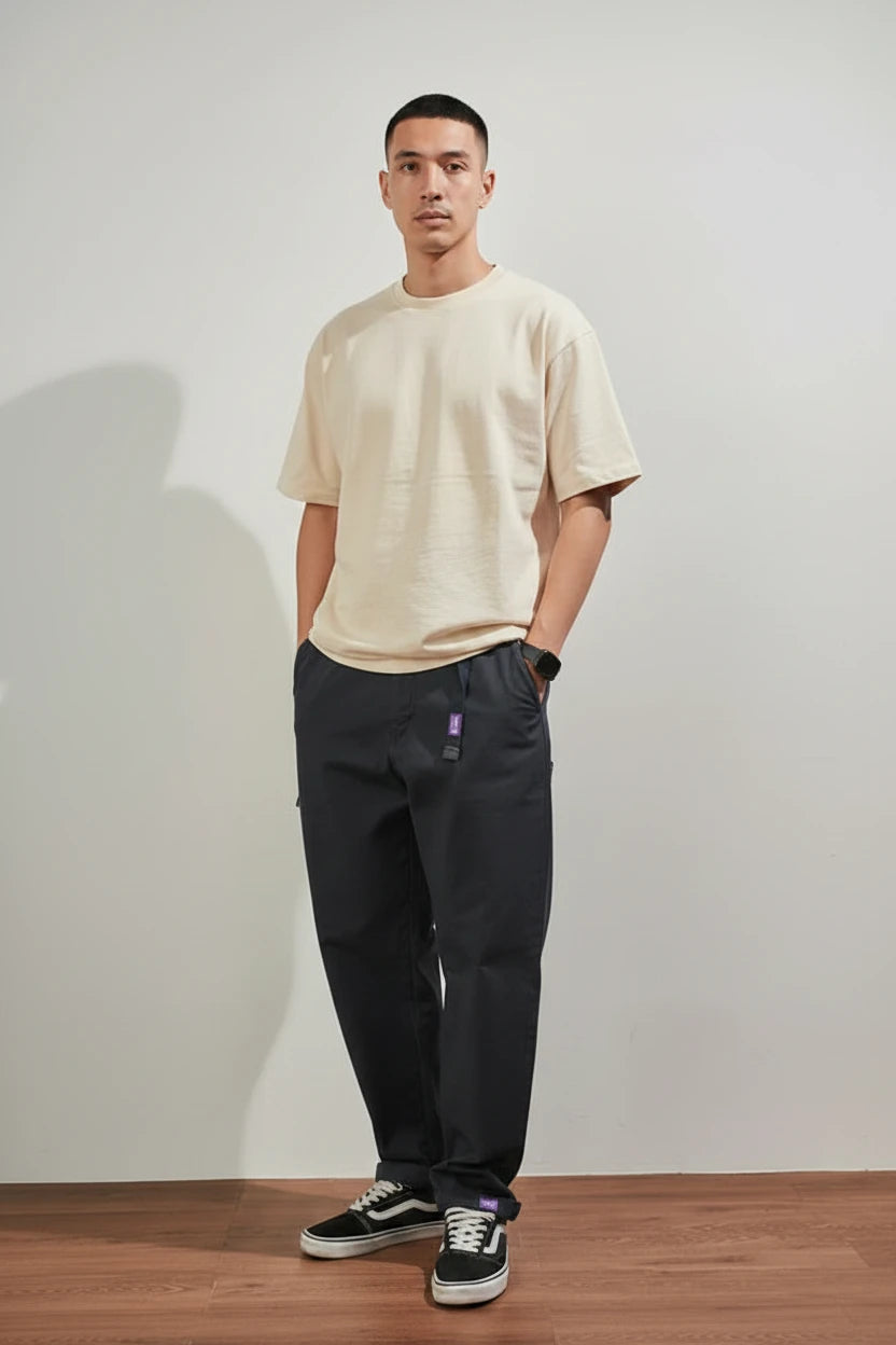 Men's gray baggy tapered cargo pants by Craftklart Dropship, featuring streetwear style and multiple cargo pockets.