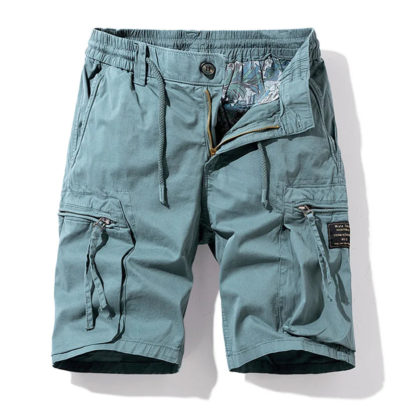 Men's khaki cargo shorts by Craftklart Dropship, quick-dry breathable cotton jogger shorts with multiple pockets for versatile wear.