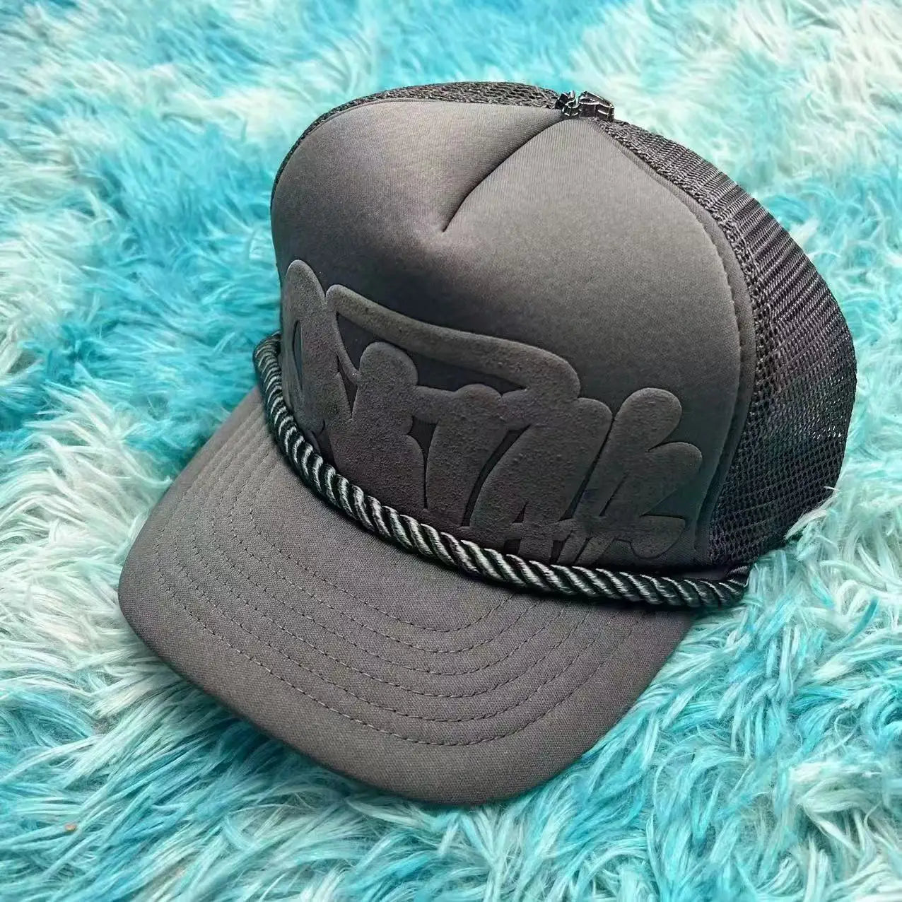 Urban streetwear foam letter embroidery wide brim hat by Craftklart Dropship, featuring breathable fabric and stylish design.