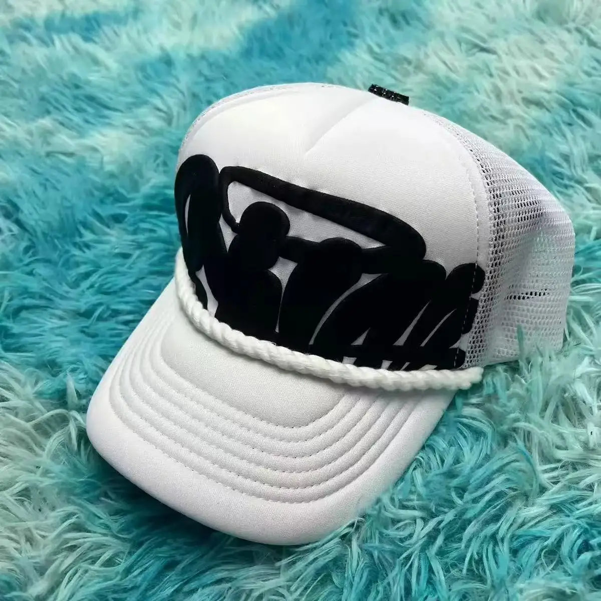 Urban streetwear foam letter embroidery wide brim cap by Craftklart Dropship, featuring breathable fabric and stylish design.