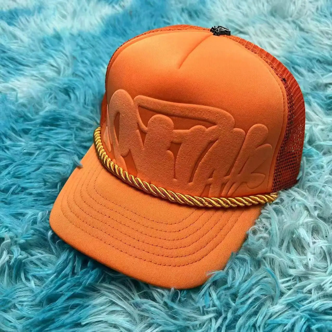 Urban streetwear foam letter embroidery wide brim cap by Craftklart Dropship, breathable design, adjustable fit, stylish hat for casual wear.