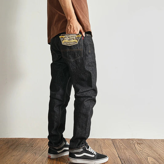 Urban May Khaki Denim men's jeans by Craftklart Dropship, showing khaki-colored denim with a classic fit and five-pocket design.