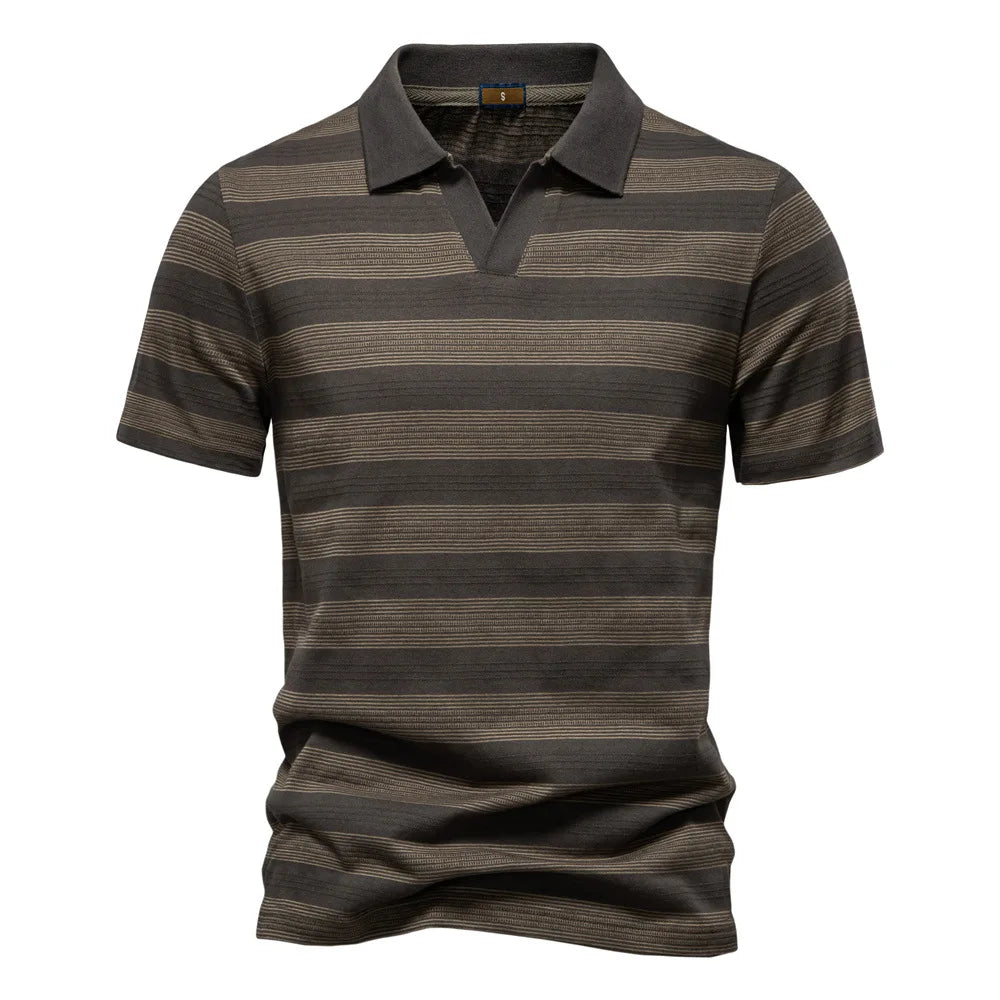 Men's army green cotton polo shirt by Craftklart Dropship, casual urban style with short sleeves and classic collar.