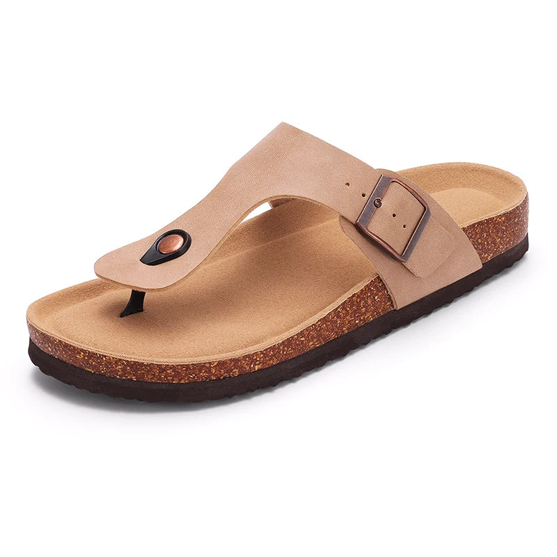 Women's flat mule sandals with buckle straps from Craftklart Dropship, featuring casual slip-on style and comfortable design.