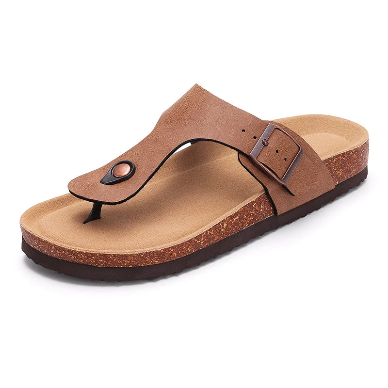 Women's flat mule sandals with buckle strap from Craftklart Dropship, casual slip-on slides with a simple, stylish design.