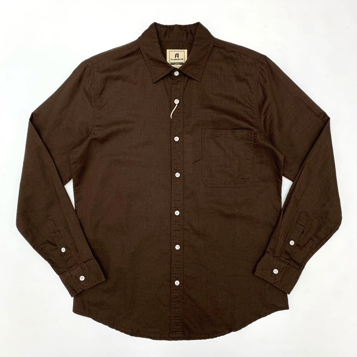 Black men's American Retro cotton linen shirt with relaxed lapel, casual fit, and long sleeves, by Craftklart Dropship.